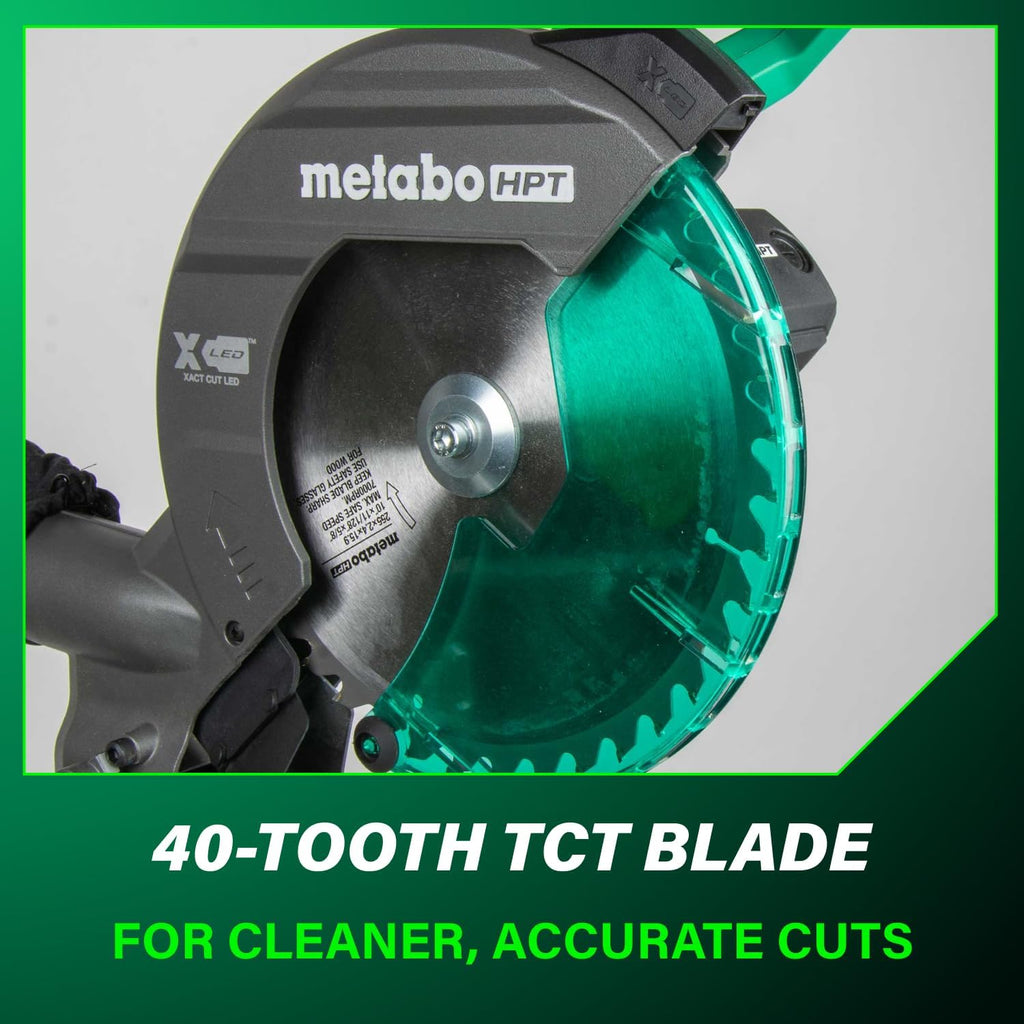 Metabo HPT 10-Inch Compound Miter Saw, 15-Amp, Single Bevel, C10FCG2