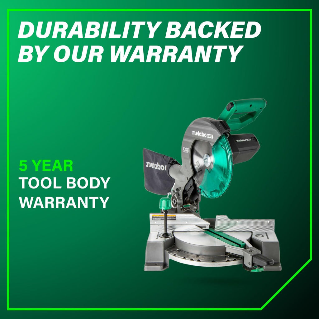 Metabo HPT 10-Inch Compound Miter Saw, 15-Amp, Single Bevel, C10FCG2