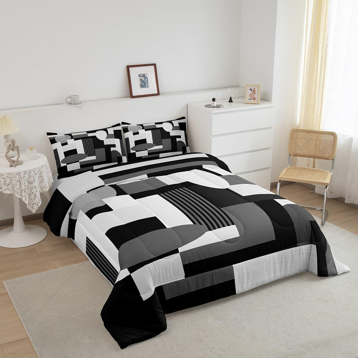 Geometric Comforter Set Full Size Boys Girls Teens