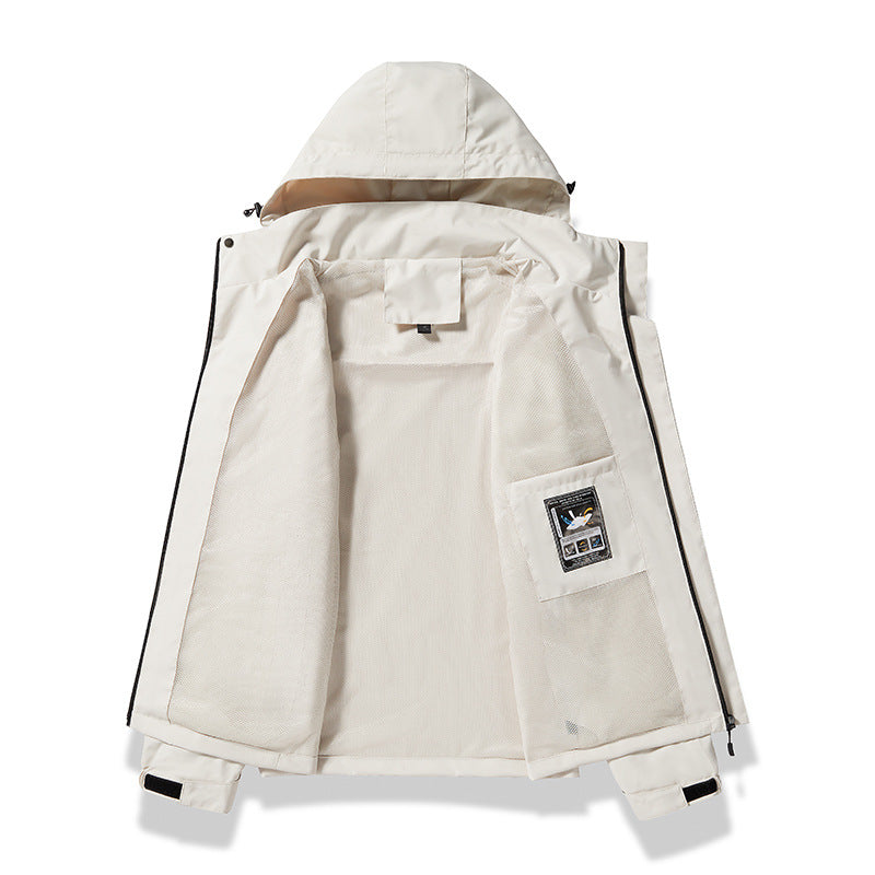 Spring and Autumn Thin Breathable Waterproof Windproof Detachable Mountain Hiking Camping Mountaineering Jacket