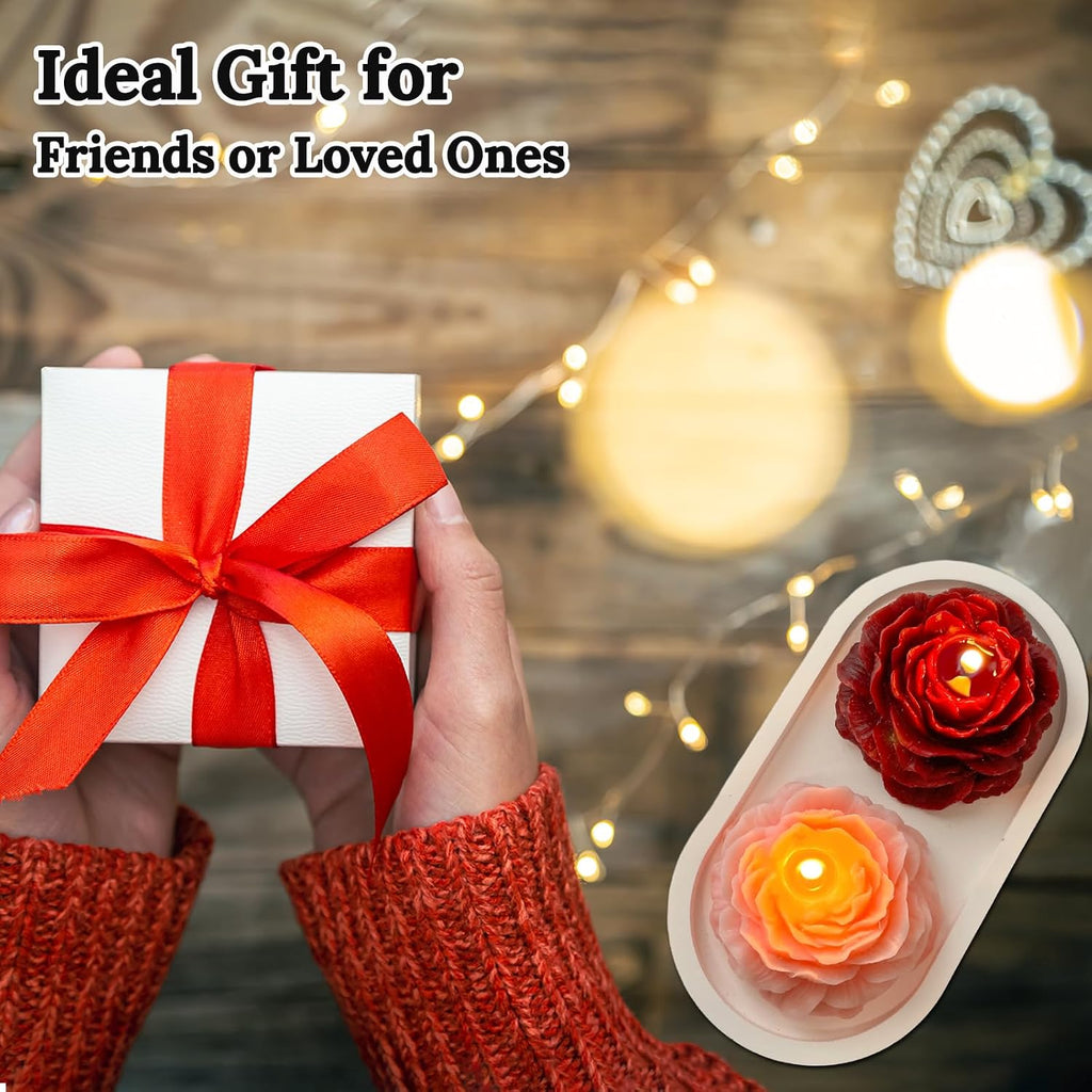 4 Packs Peony Flower Shape Candles for Women - 3 Inch Aromatic Pastel Aesthetic Candle with Fragrance - Christmas Gift for Friends Colleagues and Classmates