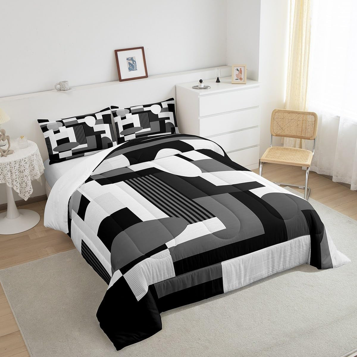 Geometric Comforter Set Full Size Boys Girls Teens