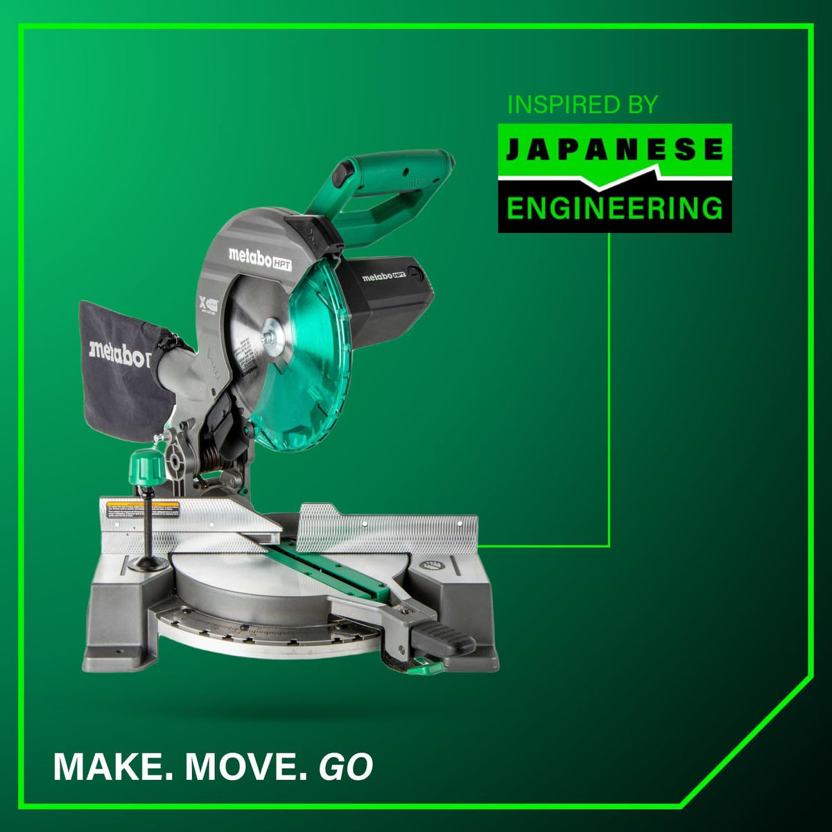 Metabo HPT 10-Inch Compound Miter Saw, 15-Amp, Single Bevel, C10FCG2