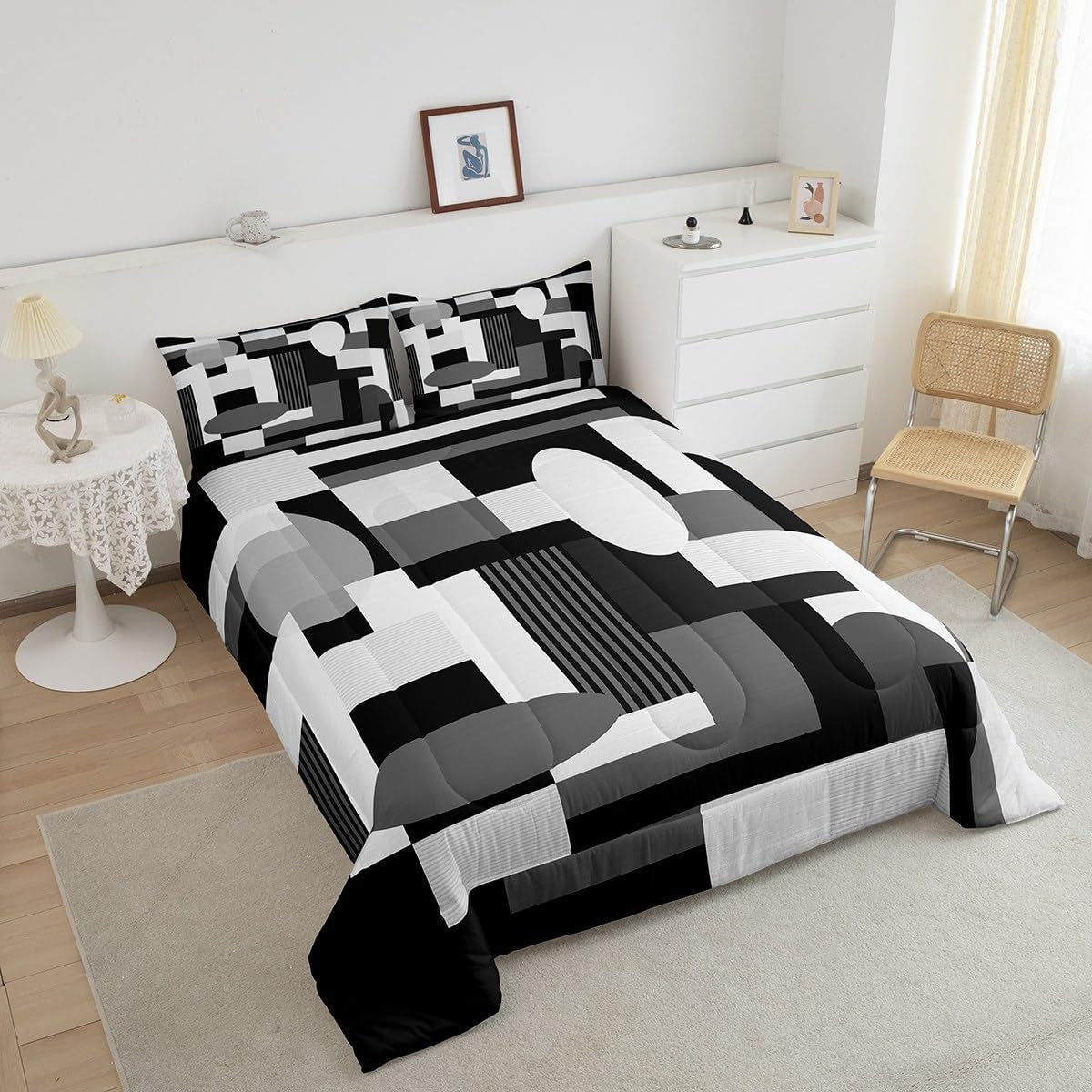 Geometric Comforter Set Full Size Boys Girls Teens