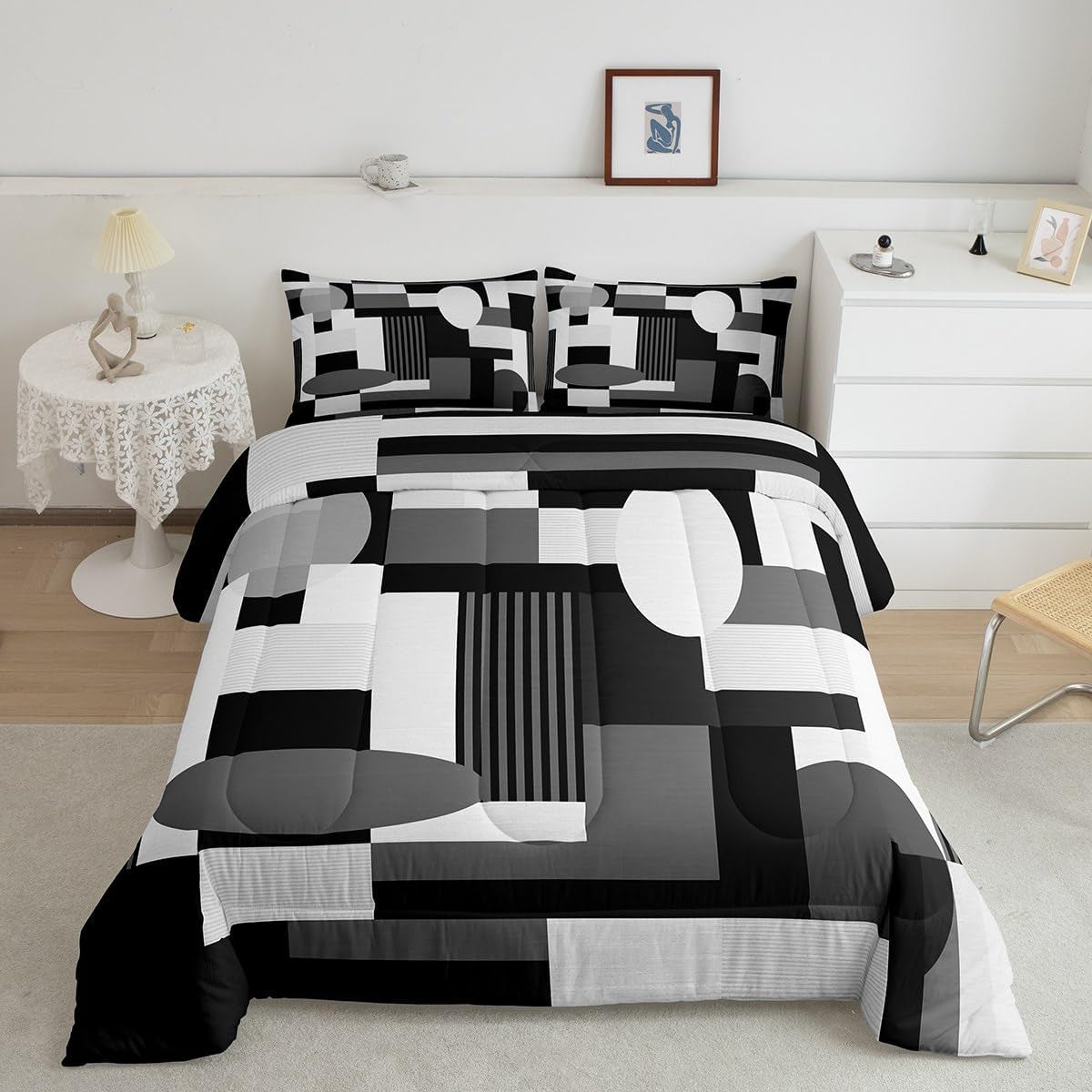 Geometric Comforter Set Full Size Boys Girls Teens